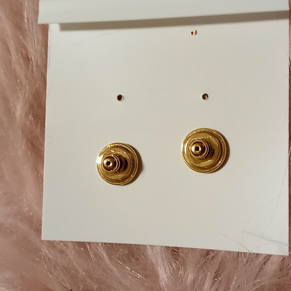 NEW!! TORY BURCH LOGO LINEAR EARRINGS, Pierced! - Picture 8 of 9